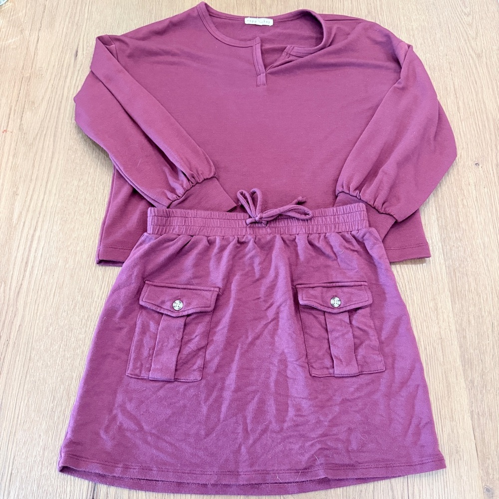 Copper Key Kids sweater and skirt set